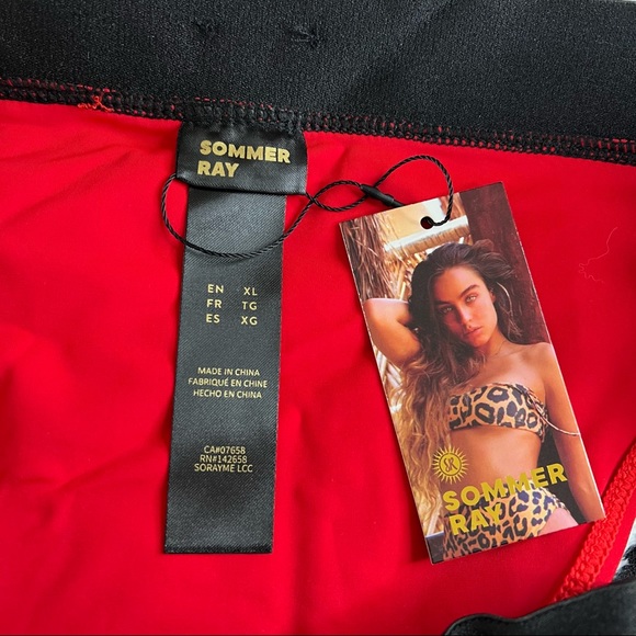 NEW Sommer Ray Color Block Bikini Bottom Red Size XS or XL - Picture 3 of 9